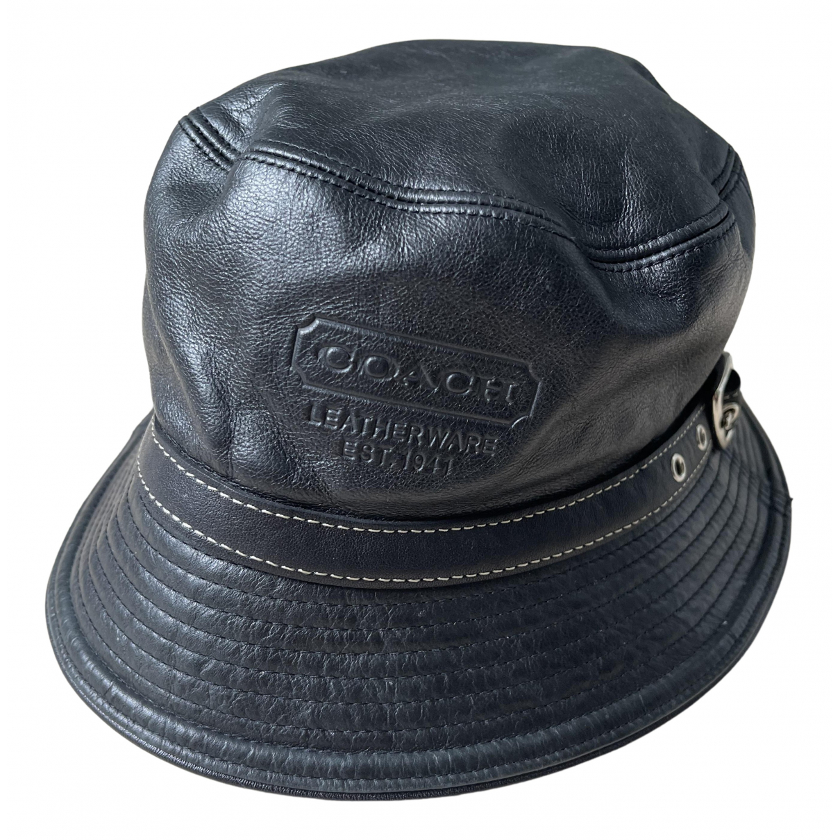 Leather hat Coach Black size S 